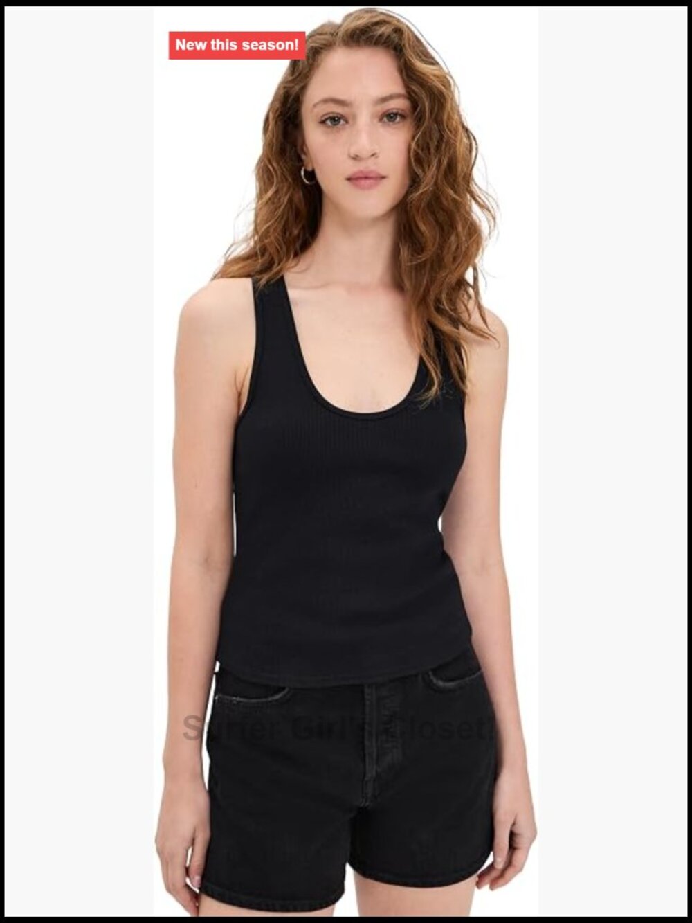 PAIGE Women's Bali Tank Top - Scoop Neck Cotton Stretch Knit Sleeveless